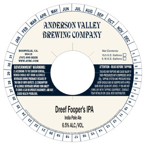 Anderson Valley Brewing Company Dreef Fooper's April 2015