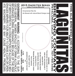 The Lagunitas Brewing Company Onehitter Series Citrusinensis Pale April 2015