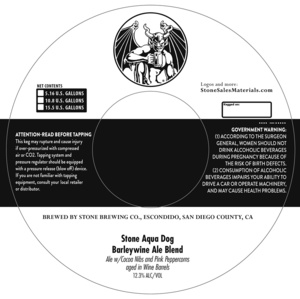 Stone Brewing Co Stone Aqua Dog Barleywine Blend April 2015