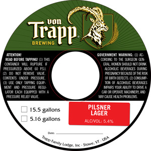 Von Trapp Brewing Pilsner
