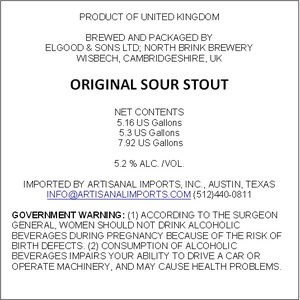 Elgoods & Sons Original Sour Stout April 2015