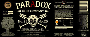 Paradox Beer Company Skully Barrel No. 25 April 2015