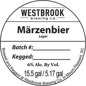 Westbrook Brewing Company Marzenbier April 2015