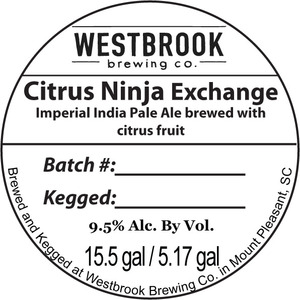 Westbrook Brewing Company Citrus Ninja Exchange April 2015