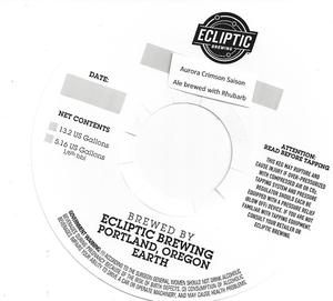 Ecliptic Brewing Aurora Crimson Saison