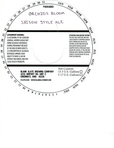 Blank Slate Brewing Company Orchid's Bloom Saison
