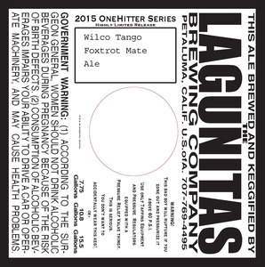 The Lagunitas Brewing Company Wilco Tango Foxtrot Mate April 2015