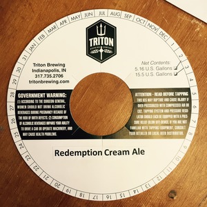 Triton Brewing Redemption Cream Ale