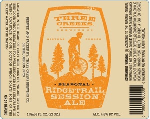 Three Creeks Brewing Company Ridge Trail Session Ale April 2015