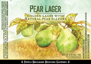 Devils Backbone Brewing Company Pear Lager May 2015