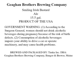 Geaghan Brothers Brewing Company Smiling Irish Bastard