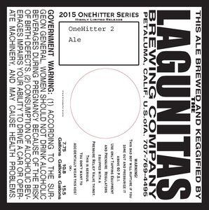 The Lagunitas Brewing Company Onehitter 2 April 2015