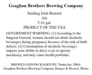 Geaghan Brothers Brewing Company Smiling Irish Bastard April 2015