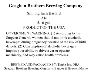 Geaghan Brothers Brewing Company Smiling Irish Bastard