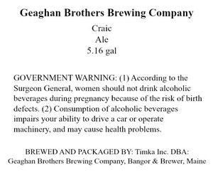 Geaghan Brothers Brewing Company Craic April 2015