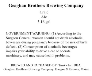 Geaghan Brothers Brewing Company Craic