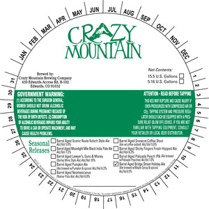 Crazy Mountain Brewing Company Barrel Aged Bridge Street April 2015