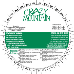 Crazy Mountain Brewing Company Barrel Aged Neomexicanus April 2015