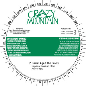 Crazy Mountain Brewing Company Barrel Aged The Envoy April 2015