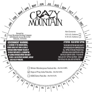 Crazy Mountain Brewing Company Hops Of Prey