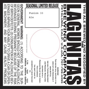 The Lagunitas Brewing Company Fusion 33 April 2015