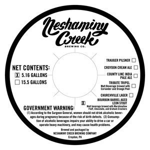 Neshaminy Creek Bourbon Barrel Aged Leon Stout