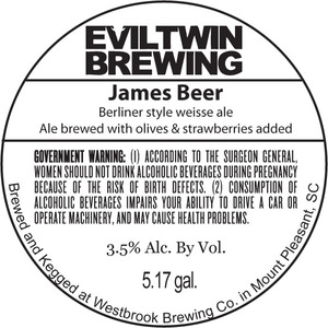 Evil Twin Brewing James Beer April 2015