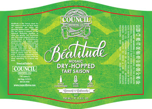 Council Brewing Co. Beatitude Dry-hopped Tart Saison