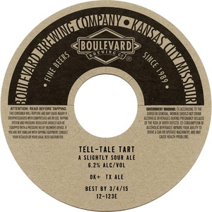 Boulevard Brewing Company Tell-tale Tart April 2015