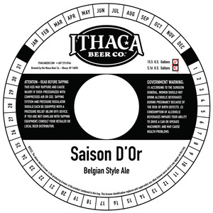 Ithaca Beer Company Saison D'or April 2015