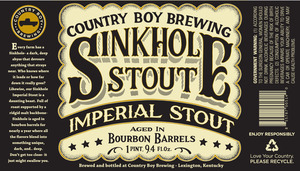 Country Boy Brewing Sinkhole Stout April 2015