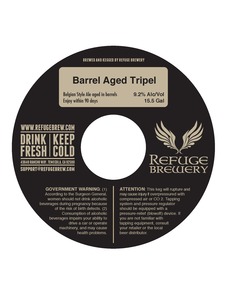 Refuge Brewery Barrel Aged Tripel April 2015