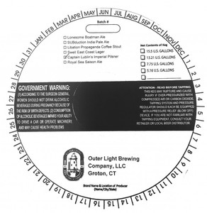 Outer Light Brewing Company Captain Lublin's Imperial Pilsner