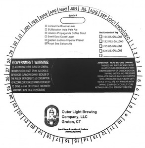 Outer Light Brewing Company Royal Sea Saison Ale