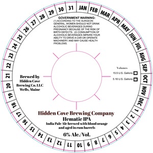 Hidden Cove Brewing Co. Hematic IPA April 2015
