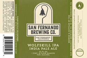 San Fernando Brewing Company Wolfskill IPA India Pale Ale