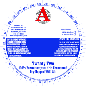 Avery Brewing Company Twenty Two April 2015
