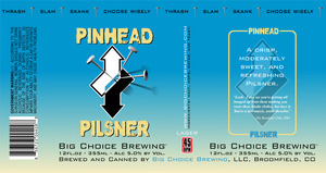 Big Choice Brewing Pinhead Pilsner April 2015