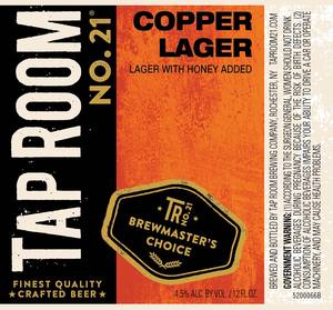 Tap Room No. 21 Copper Lager April 2015