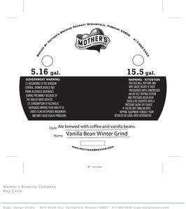 Mother's Brewing Company Vanilla Bean Winter Grind April 2015