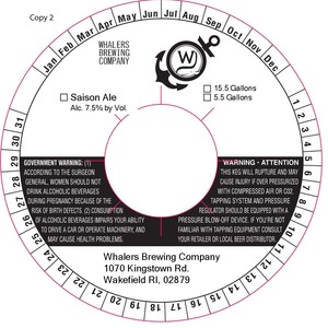 Whalers Brewing Company Saison May 2015