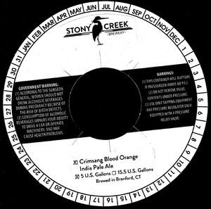 Stony Creek Brewery Crimsang Blood Orange India Pale Ale April 2015