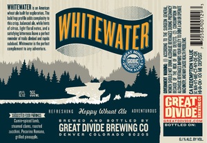 Great Divide Brewing Company Whitewater Hoppy Wheat Ale April 2015