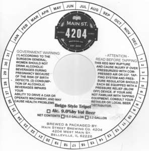 Main Street Brewing Co 4204 Belgo Style Tripel