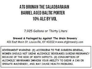 Against The Grain Brewery Atg Bronan The Salad Barbarian April 2015