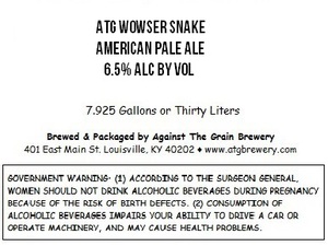 Against The Grain Brewery Atg Wowser Snake April 2015
