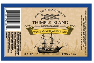 Thimble Island Brewing Company Windjammer Wheat Ale April 2015