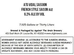 Against The Grain Brewery Atg Vidal Saisoon