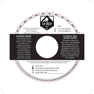 Elk Valley Brewing Co. Nemesis Imperial Stout Ale