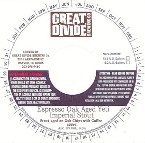 Great Divide Brewing Company Espresso Oak Aged Yeti